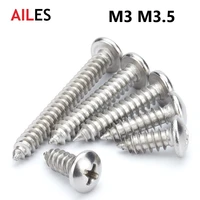 m3 m3 5 cross recessed pan head self tapping screws 304 stainless steel phillips machine bolts 4 5 6 8 10 16 20 25 30 50 60mm