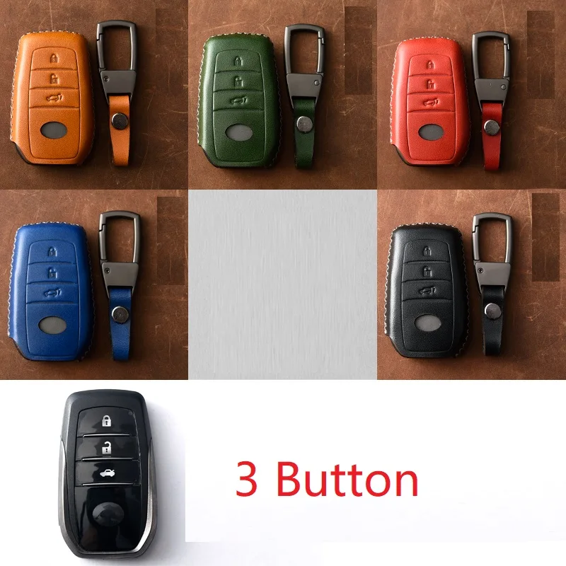 Натуральная кожа чехол ключа дистанционного управления автомобилем для Toyota Camry