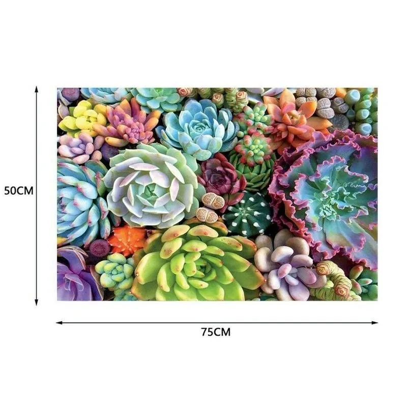 

Succulent Plant Puzzles 1000 Pieces Jigsaw Paper Landscape Puzzles Assembled Toy Succulent Plant Picture Puzzles Educational Toy