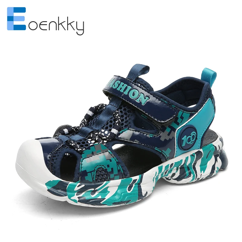 

Kids Sandals Summer 2021 Boys Beach Shoes Closed Toe Sport Sandals Children Hook&Loop Non-Slip Outdoor Shoes for Girl 5-12 Years