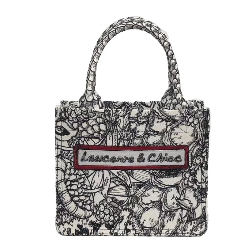 

202 new fashion simple retro women's Square handbag canvas bag