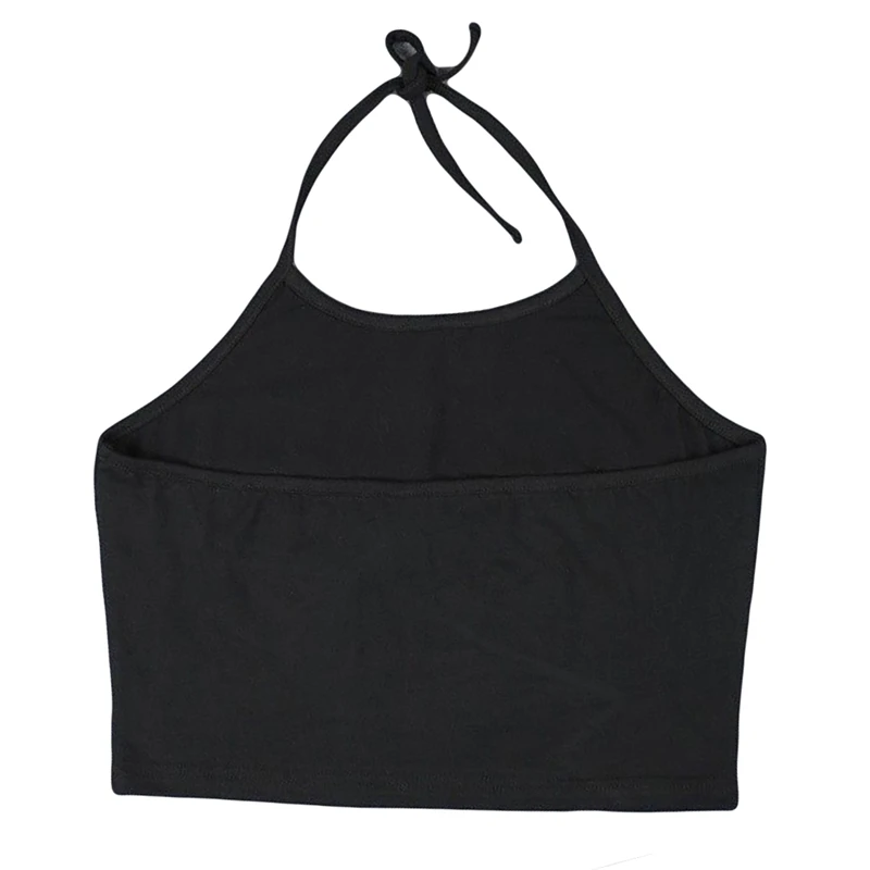 Летний пикантный кроп Топ для женщин без груди рукавов с буквами бюстгальтер