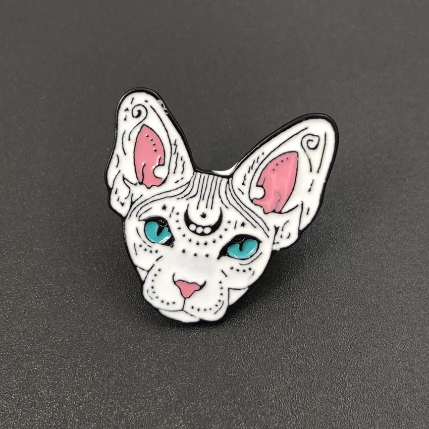 Мультфильм ведьма посыльного кота Броши для женщин крутой черный полумесяц