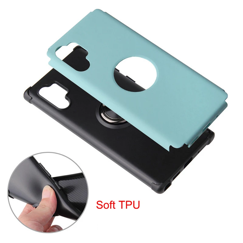 2019 Case for Samsung Note 10 Plus Phone Funda New Arrival Original Soft TPU PC Back Full Cover Metal Ring Bracket ShockProof |