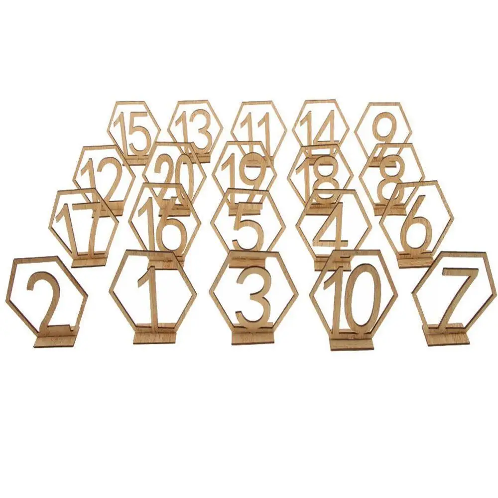 

1-20 Number Wooden Signs Wedding Hexagon Table Number Wooden Table Numbers Rustic Wedding Engagement Seat Numbers Sign