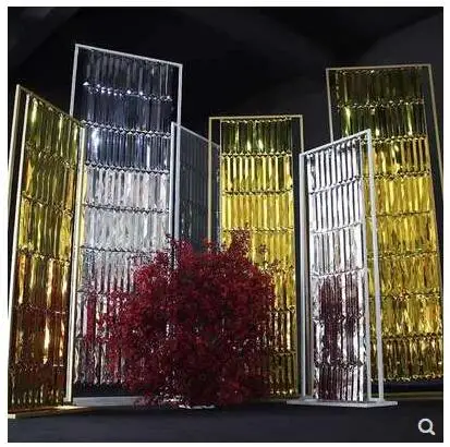 Nuevos accesorios de boda: Cortina de cristal, pantalla de hierro, escenario, Fondo de moda, centro comercial, decoraci&oacute;n, arreglos de boda-1