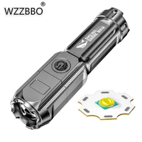 wzzbbo abs strong light focusing flashlight outdoor portable home flashlight usb charging 18650 distribution hot flashlight