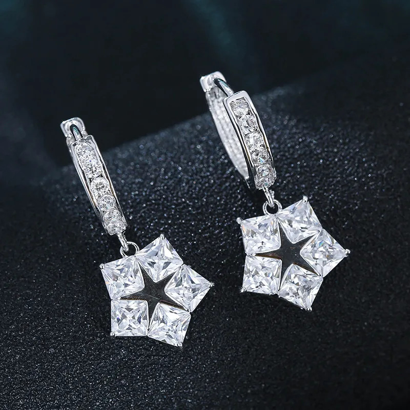 Прямо с фабрики милые звезды креативные модели медь Циркон микро-наборы серьги