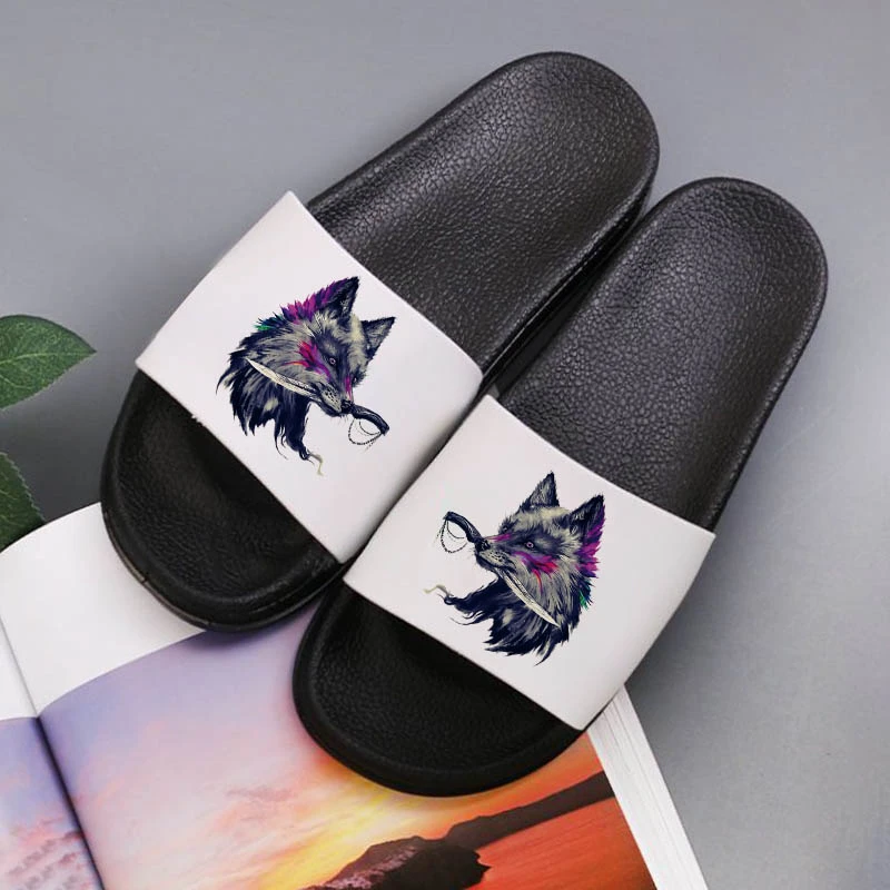 

Шлепанцы женские с животным принтом, пляжные сандалии, без застежки, домашняя обувь, лето 2021