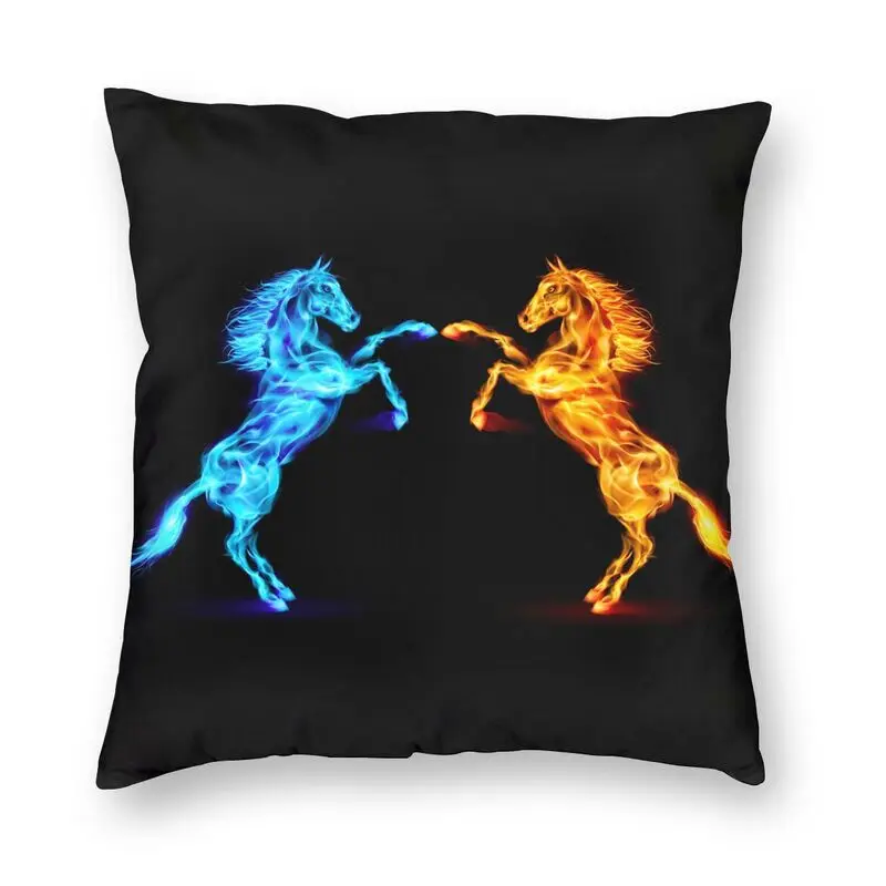 

Fire Burning Horse Cushion Cover Print Abstract Animal Art Floor Pillow Case for Living Room Custom Pillowcase Home Decoration