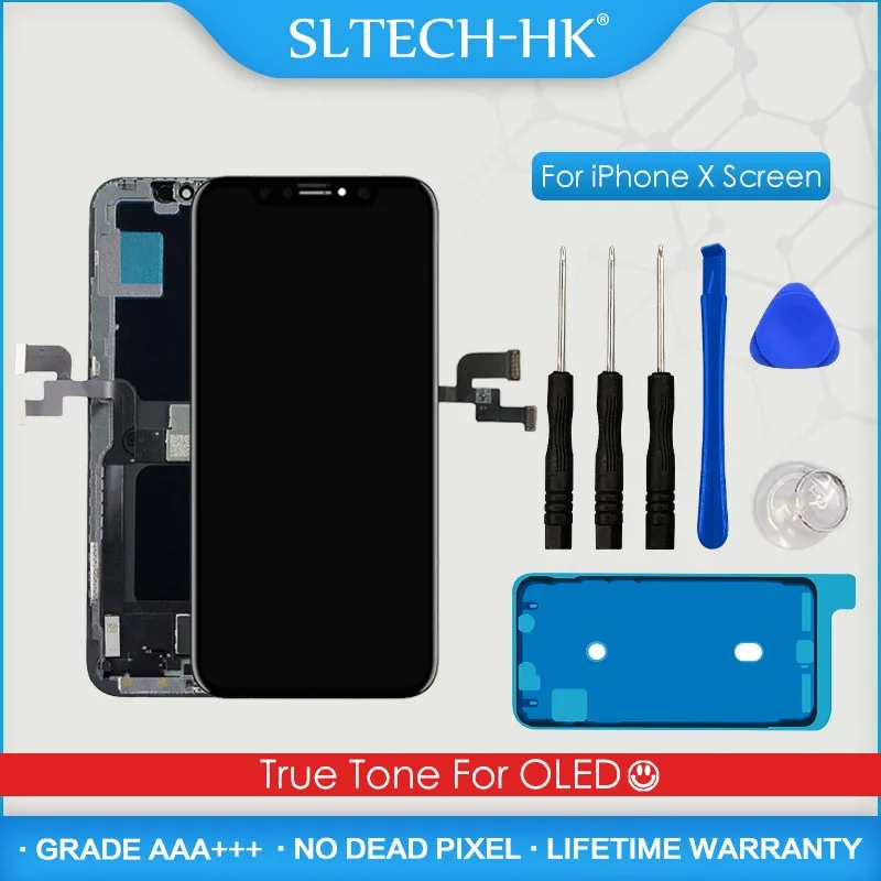 OLED для iPhone X XS Max экран Замена LCD XR дисплей истинный тон Собранный 3D Touch Face ID|Экраны