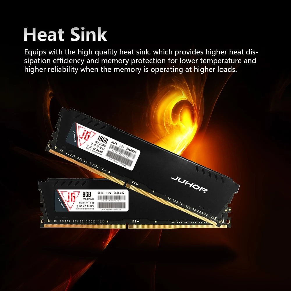 Оперативная память JUHOR DDR4 для настольных ПК 8 ГБ 2400 МГц 1 2 в оперативная низкое