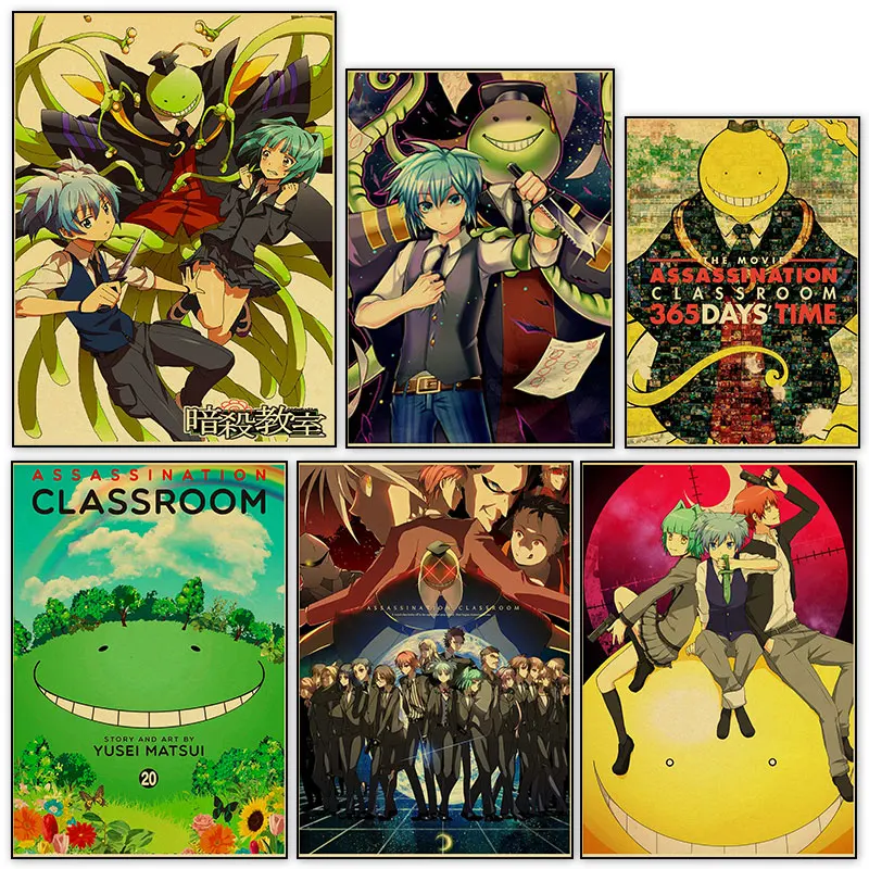 

Assassination Classroom Retro Anime Posters And Prints Japanese Animation HD TV Superhero Home Bar Decoration Wall Art Pictures