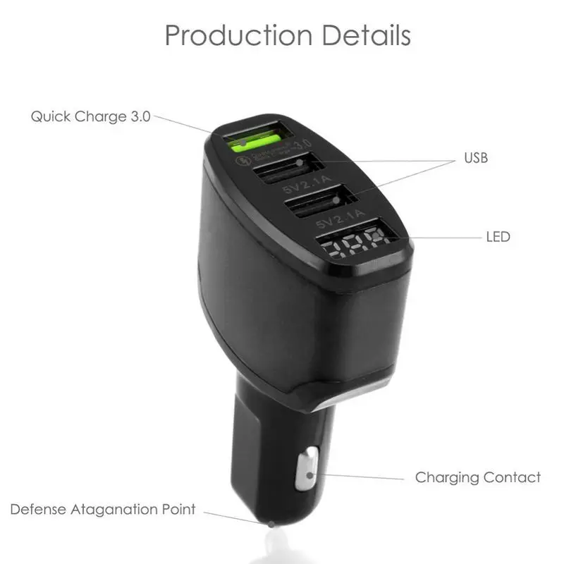 4.2A двойной USB адаптер для быстрого автомобильного Зарядное устройство телефона