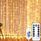 Гирлянда-занавеска, светодиодсветильник гирлянда, светильник Гирлянда-занавеска на окно, рождественское освещение, гирлянда на окно, светильник освещение, Декор