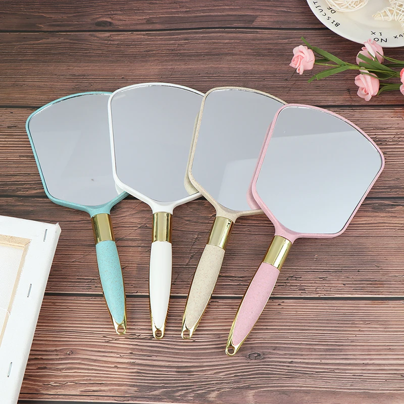 

1PCS Plastic Handheld Mirror Makeup Mirror Cosmetic Hand Held Mirror Magnifier Mirror For Ladies Beauty Dresser