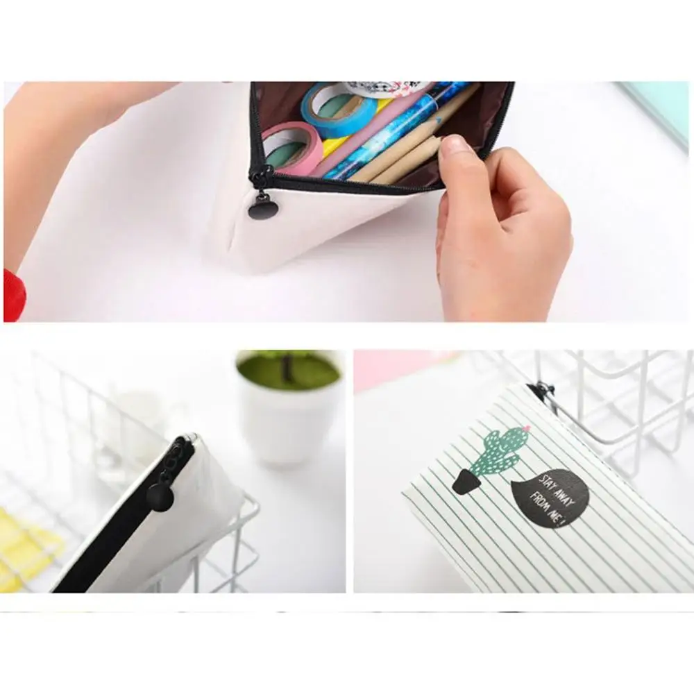 

School Pencil Case Cactus Pencil Case Large-capacity Student Zipper Pencil Case School Office Supply Gift Stationery
