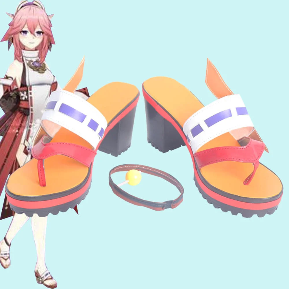 

Game Genshin Impact cosplay shoes Yae cosplay props for Halloween Fancy Stage Performance Props Anime Adult COS Christmas Gift