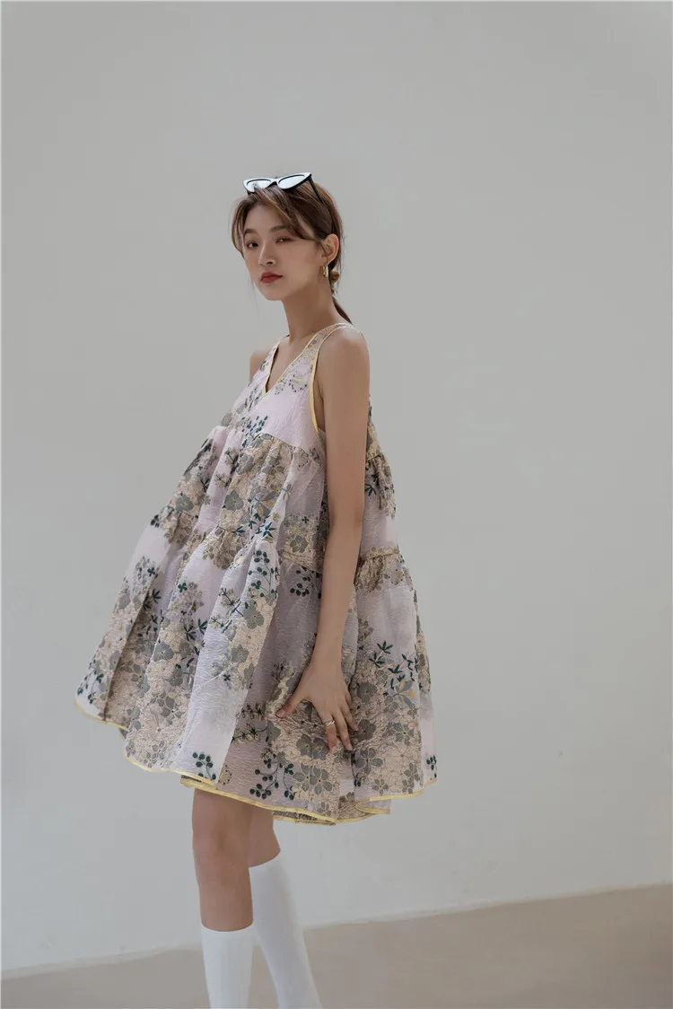 Винтажное платье CHEERART из тюля с цветочной вышивкой женское летнее жаккардовое