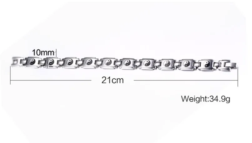 Мужской браслет турмалиновый для энергии Tai Chi ювелирные изделия здоровья