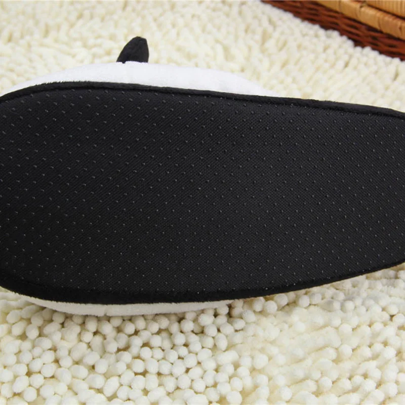 Зимние домашние тапочки с пандой меховые на плоской подошве рисунком милые