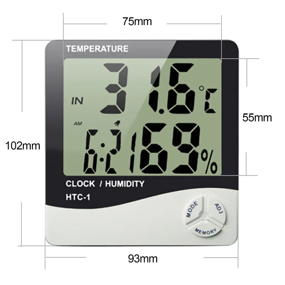 indoor room lcd electronic temperature humidity meter digital thermometer hygrometer weather station alarm clock htc 1 free global shipping