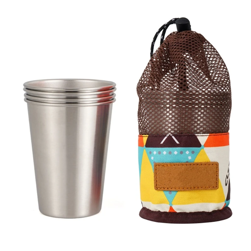 

4 шт., кружка для пикника, из нержавеющей стали