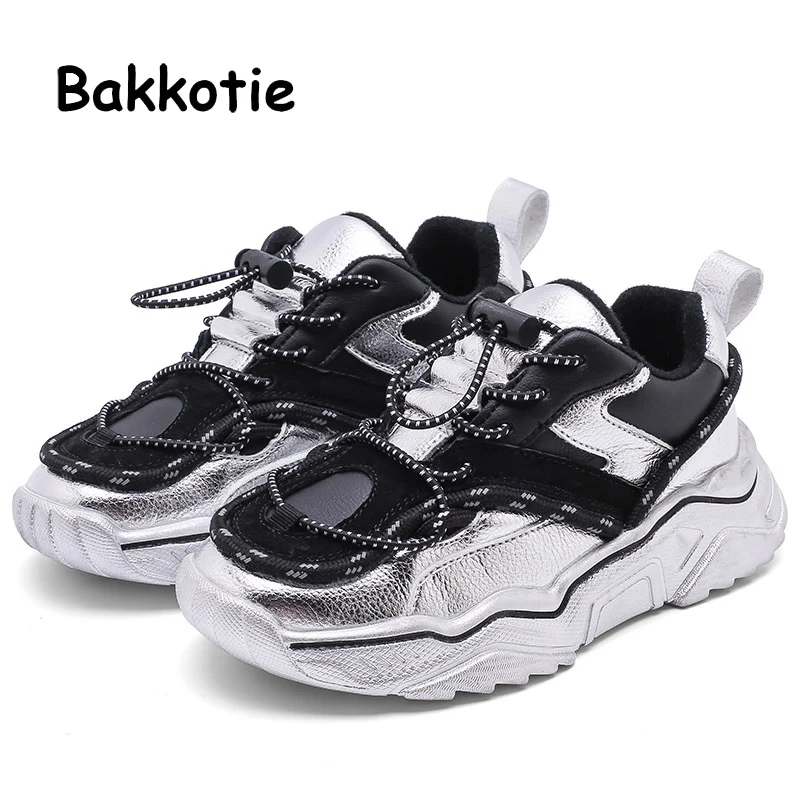 Bakkotie 2019 New Baby Boys Sports Shoes Kids Girls Winter Silver Warm Fur Sneakers Children Fashion Soft Casual Running | Детская