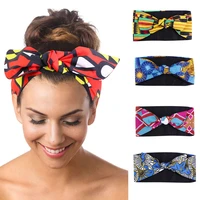 african pattern print headband for women knotted style bohemian bow hair wrap girls sports yoga band fashion hair accessories