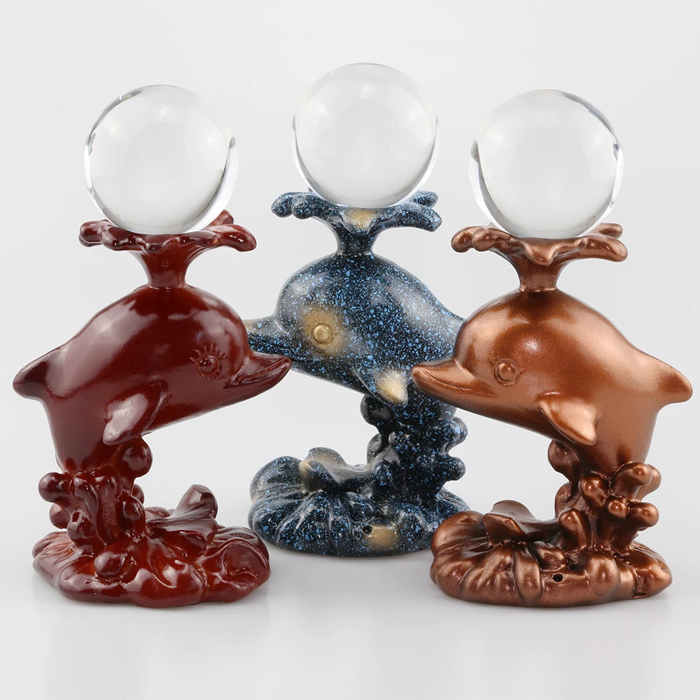 Полимерная Статуэтка дельфина подставка для дисплея Хрустальное стекло