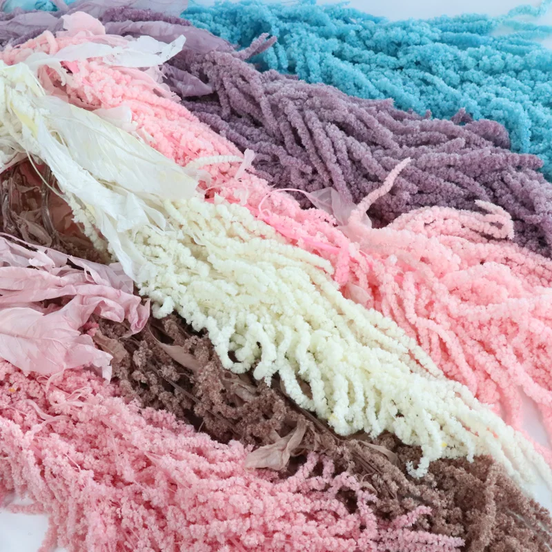 Букет сухих натуральных цветов Amaranthu 60 см сохраненное просо длинные мягкие