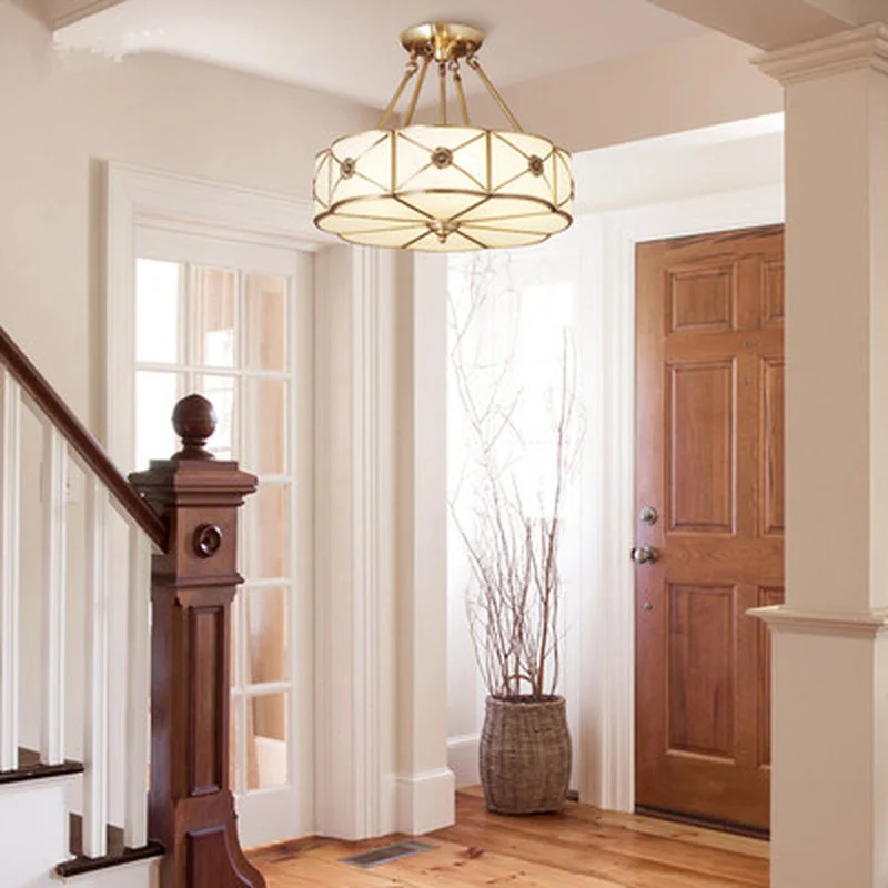 Европа блеск Медь Led подвесные люстры светильник s Стекло Спальня светодиодная