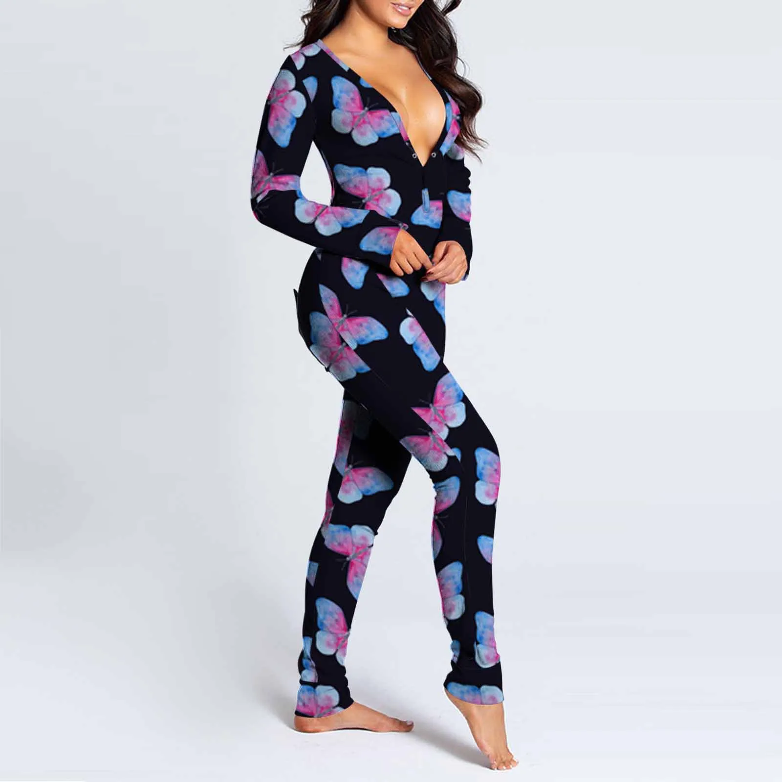 

Women's Button-down Functional Buttoned Flap Adults Jumpsuit