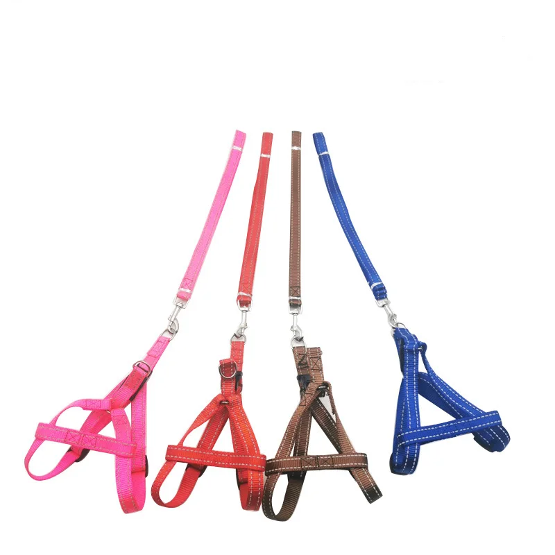 

Однотонные двухрядные светоотражающие ошейники для собак, поводок для собак, нагрудная шлейка для домашних животных, товары для собак