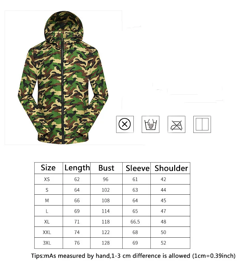 

Camouflage Breathable Zipper Hooded Men's Jacket Women Outdoor Hiking Trip Fishing Jacket Wateproof Chamarras Hombre