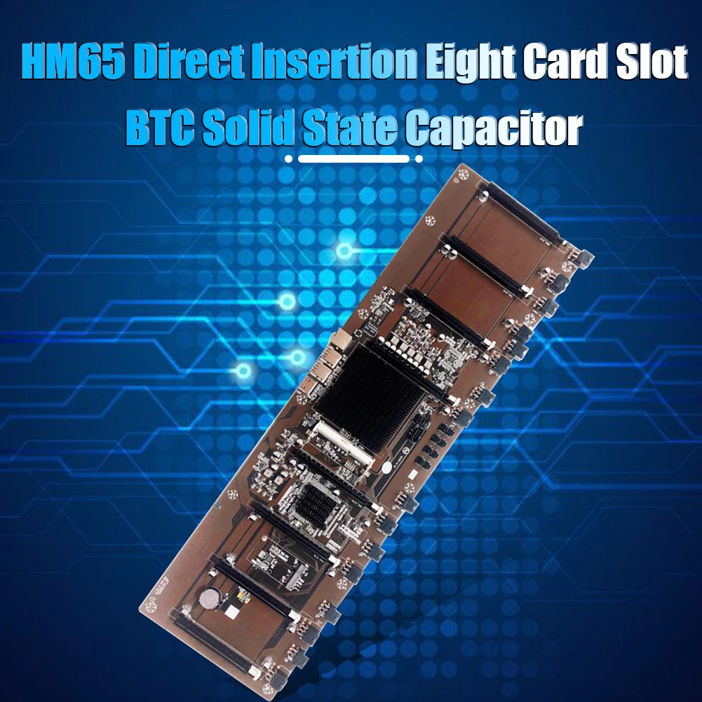 Online HM65 Motherboard USB 2,0 USB 3,0 8 GPU Grafikkarte DDR3 BTC Bergbau Mainboard BTC Miner Computer Motherboard CPU Set