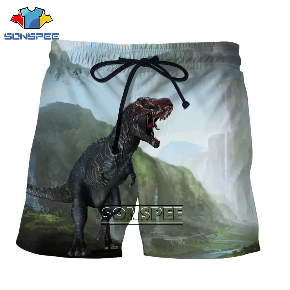 

SONSPEE 3D Animal Dinosaur Ferocious Printing Casual Shorts Summer Men's Oversized Loose Harajuku Personality Street Fashion Sho