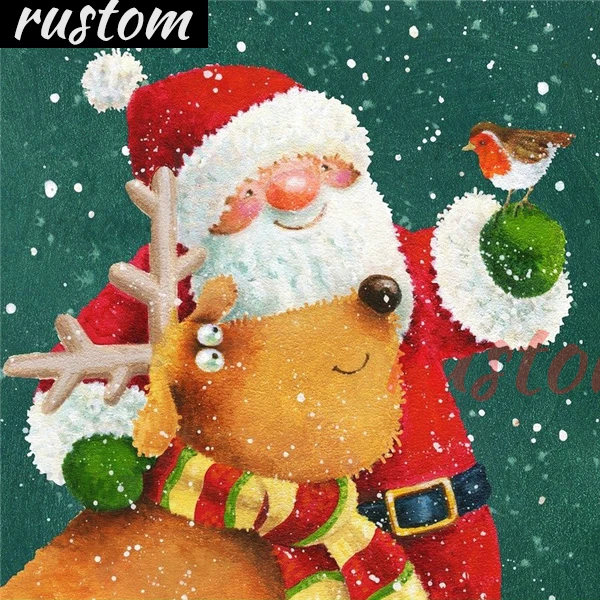 

Full Square Diamond Painting 5d Christmas Mosaic Cartoon DIY Diamond Embroidery Santa Claus Home Decor Craft Kit Rustom
