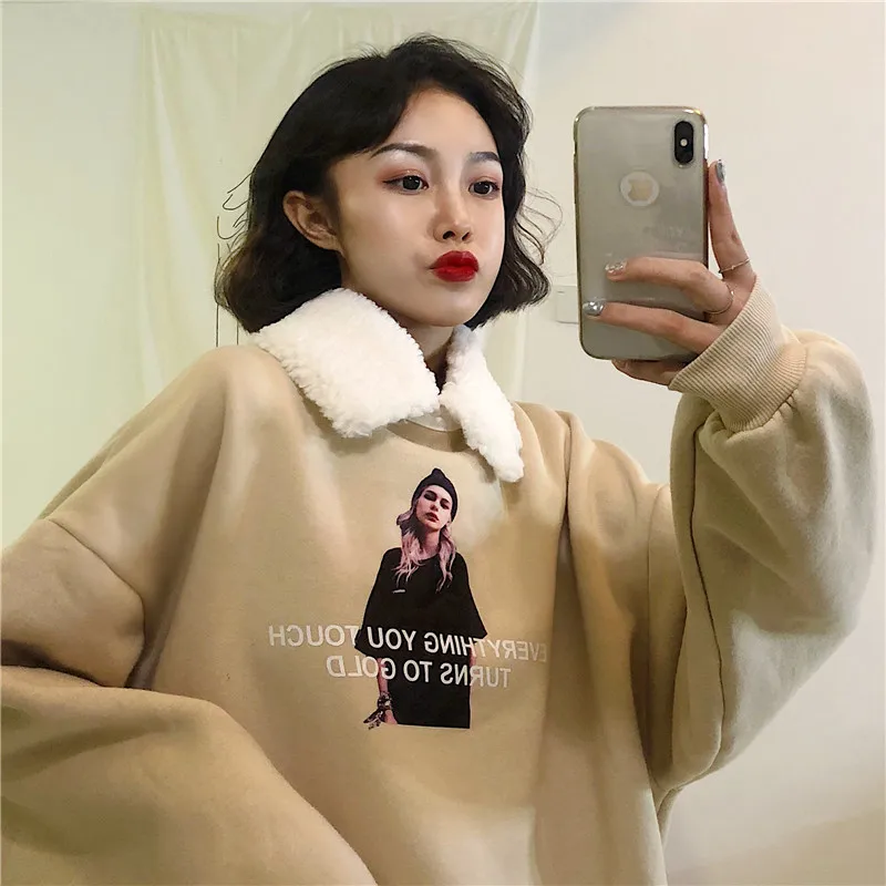 Женские удобные толстовки с капюшоном Kawaii женская одежда длинным рукавом