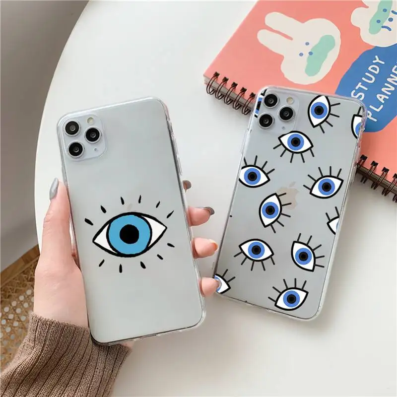 

Evil eyes Phone Case Transparent for Clear iPhone case 11 12 mini pro XS MAX 8 7 6 6S Plus X 5S SE 2020 XR