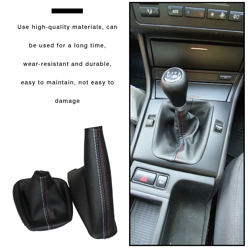 Car Shift Gear Stick Dust-proof Cover Handbrake Handle Faux Leather Cover for BMW E30 E36 E34 E46 Z3 Manual Models images - 6