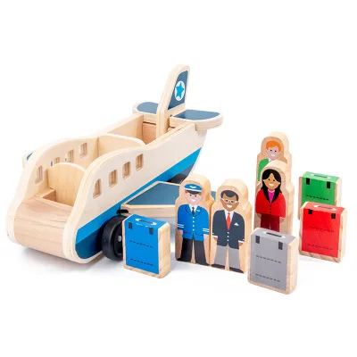 

Dropshipp Wooden Transportation Toys Children's Educational Toys Wooden Trailer Airplane Car Model Toy Car Birthday Gift