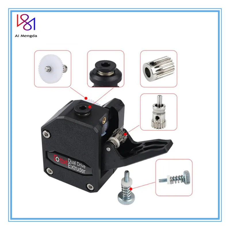 Double Gears Dual Drive Extrusion Black Cloned Btech Bowden Extruder for 3D Printer Parts CR10 MK8 | Компьютеры и офис