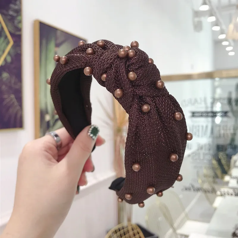 Красочные шаровые узелки повязки для женщин бандана корейские волосы аксессуары, лента для волос Корона повязки для волос с цветками головной убор SM - Цвет: 1