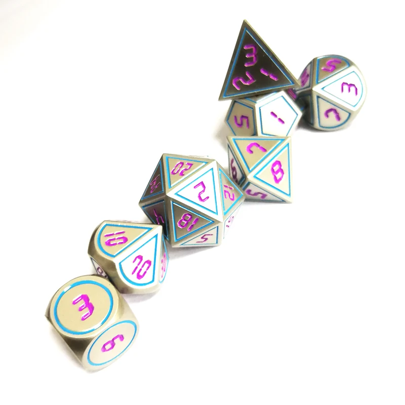 7 шт./компл. Творческий Rpg игральная кость D &amp металлические кости игра Dnd жемчуг