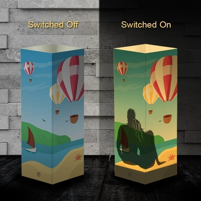 Бумажная настольная лампа для теней светодиодный ночник с принтом оленя балета