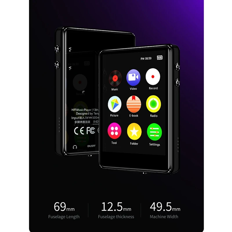Mp3-плеер X62 Full Sn Bluetooth 5 0 Hi-Fi ультратонкий USB 2 8 Гб | Электроника