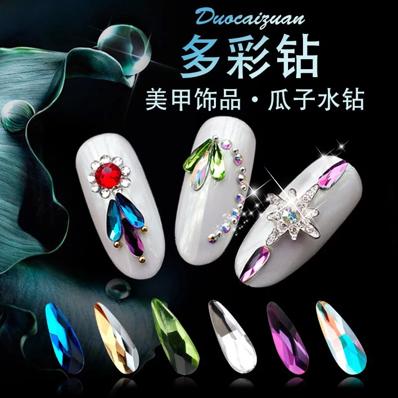 100 шт. заводское качество k9 кристалл Радужные капли для дизайна ногтей Стразы