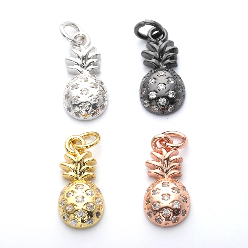 Медные бусины шармы в форме ананаса 4 цвета|Подвески| |