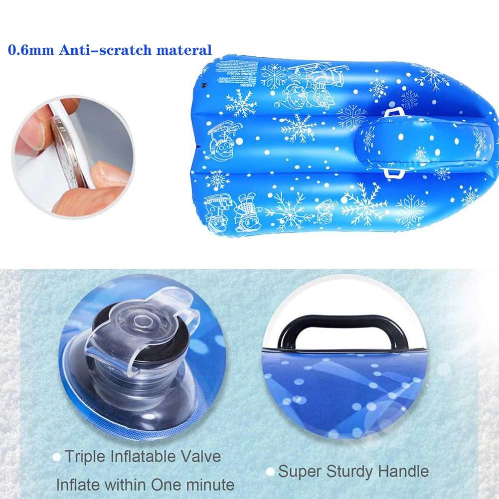 

Cold Resistant Sports Funny Snow Tube Outdoor Skiing Sled Inflatable PVC Adults Childern Winter Portable Snowboard With Handle